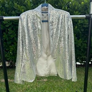 Shimmery NYE Blazer Silver